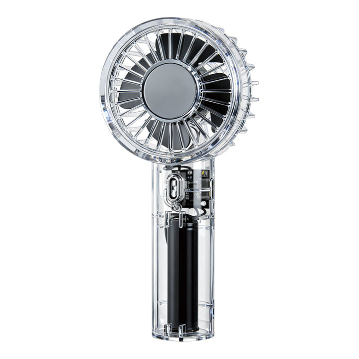 Unisex Portable High-Speed Hand Fan with Transparent Housing Construction Stornfield