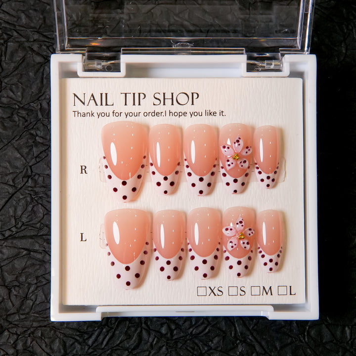 Floral Accent Press-On Nail Tips