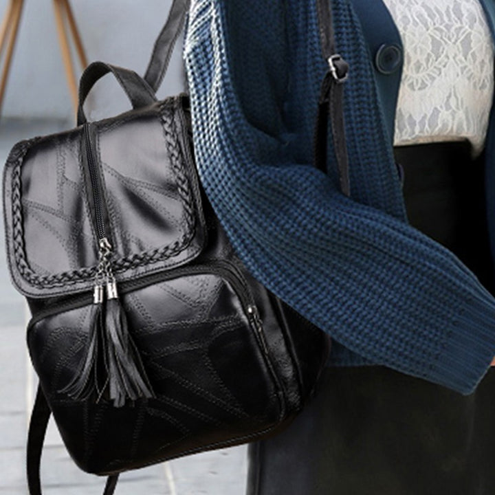 Chic Textured Leather Backpack Stornfield
