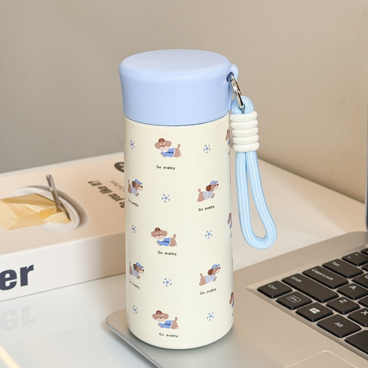 Women’s insulated drinking bottle with practical carrying strap and playful design Stornfield