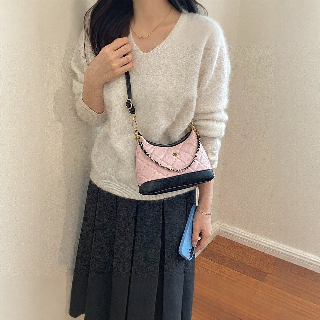 Quilted Faux Leather Shoulder Bag