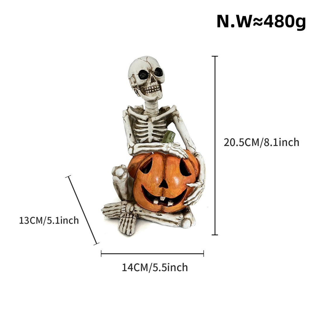 Stylish skeleton figure with top hat and black rose Stornfield