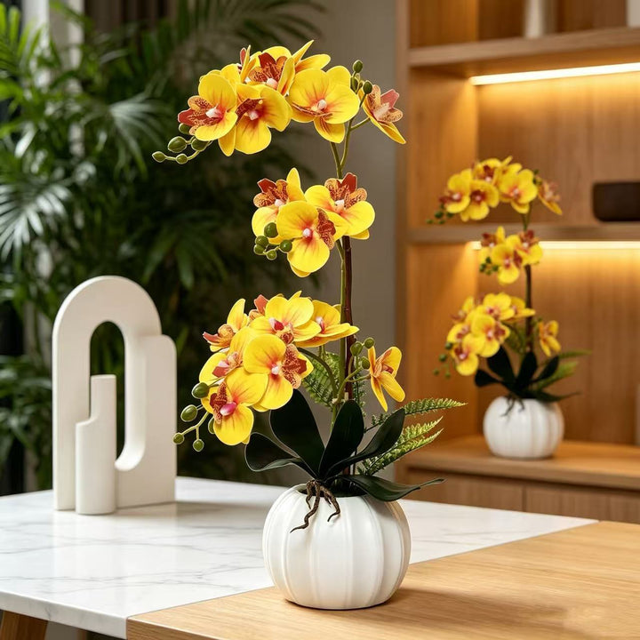 Elegant Artificial Orchid Arrangement for Indoor Display