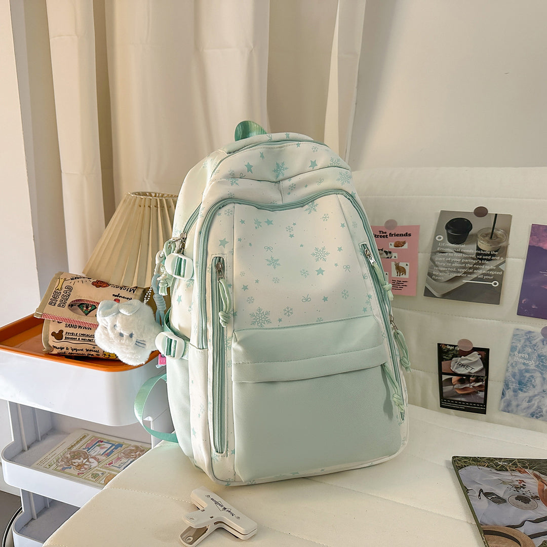 Backpack with Elegant, Floral Design and Many Compartments Stornfield