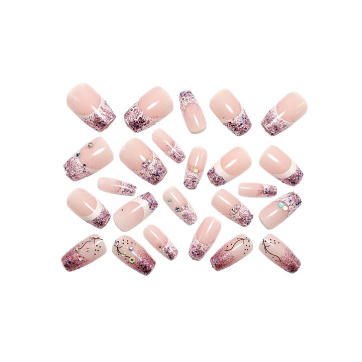 Glittering artificial nails with elegant tip and sparkling accents Stornfield