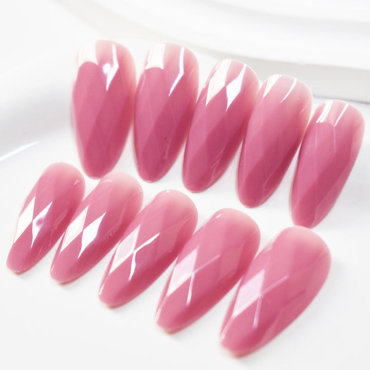 Premium Glossy Diamond-Shaped Press-On Nails Stornfield