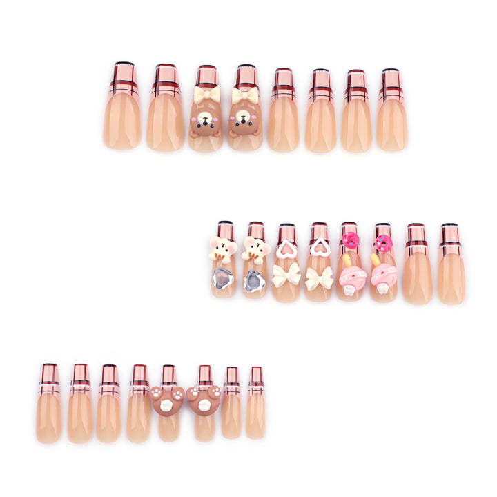 Artificial nail art with cute animal and candy motifs Stornfield
