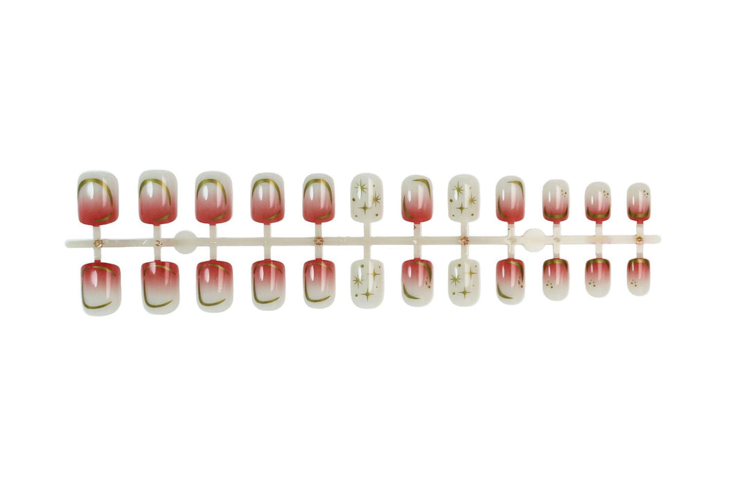 Artificial nail set with elegant rose accents Stornfield