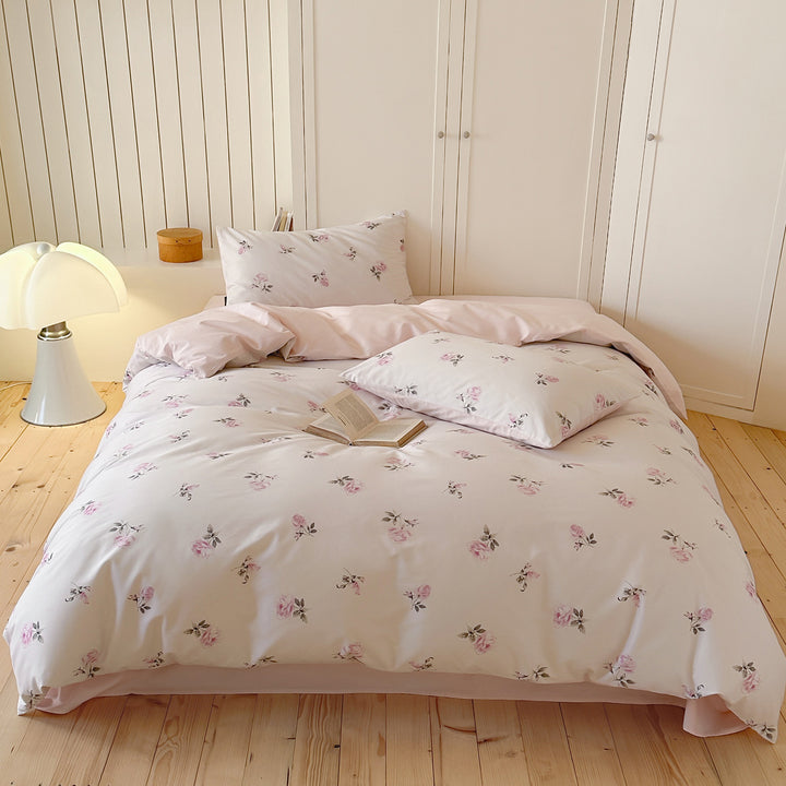 Cotton-Blend Striped Patchwork Duvet Cover and Pillowcase Set
