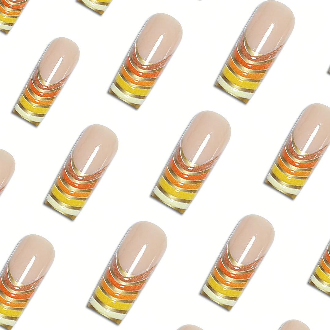 Striped Acrylic Nail Extensions Stornfield