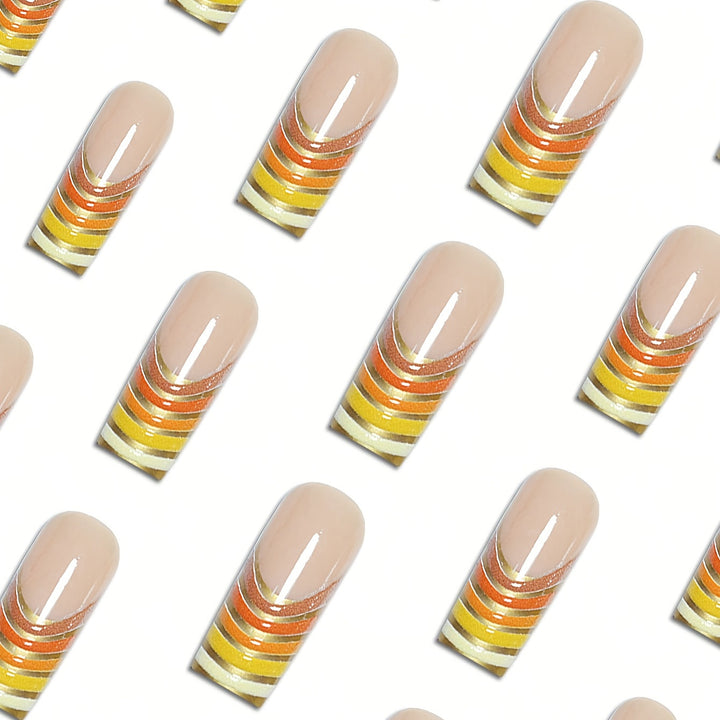 Striped Acrylic Nail Extensions Stornfield