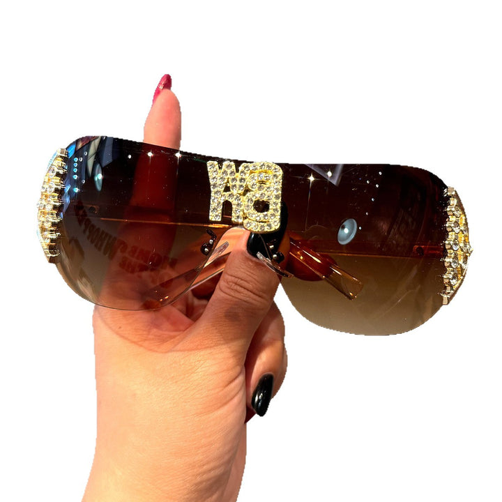 Women's Fashion Oversized Sunglasses with Rhinestone Applications Stornfield