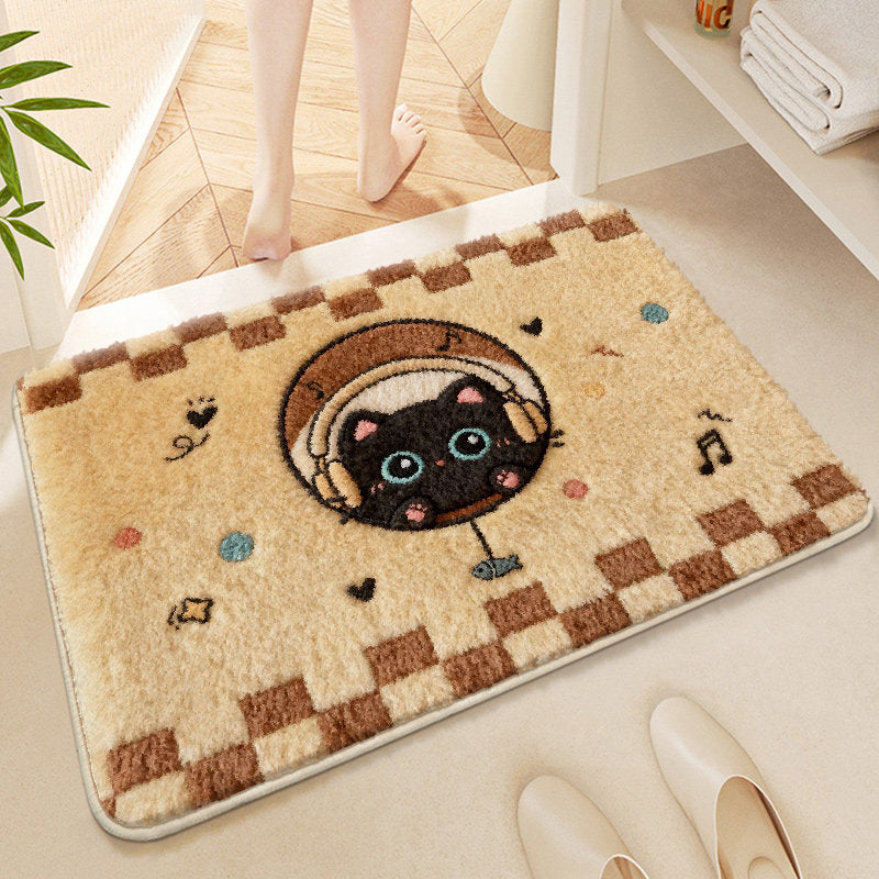 Cute Corgi-Themed Plush Bath Mat