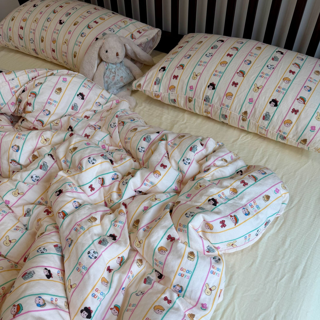 Floral Cotton Reversible Duvet and Sheet Nursery Bedding Set