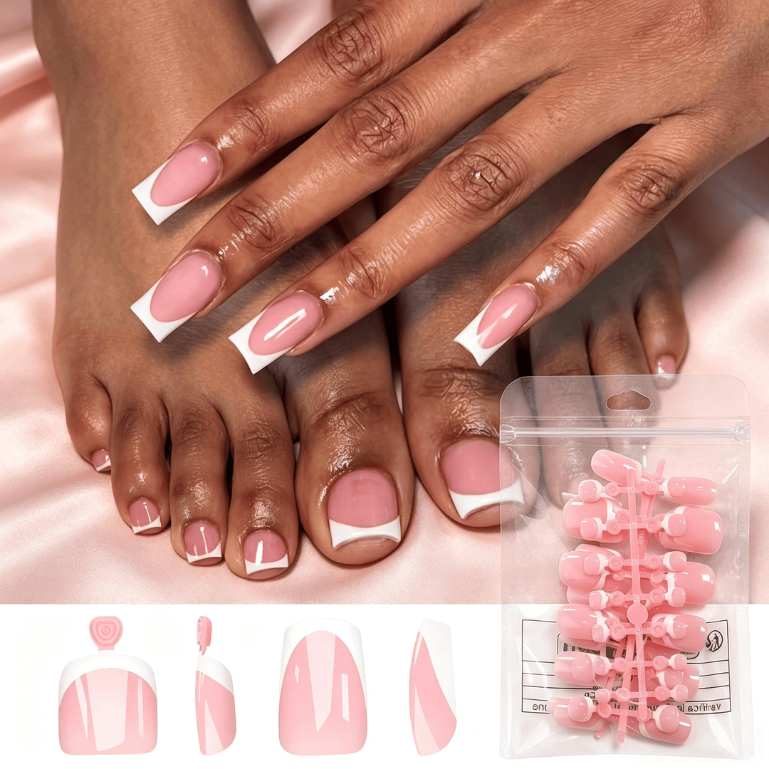 Premium French Tip Press-On Nail Set Stornfield