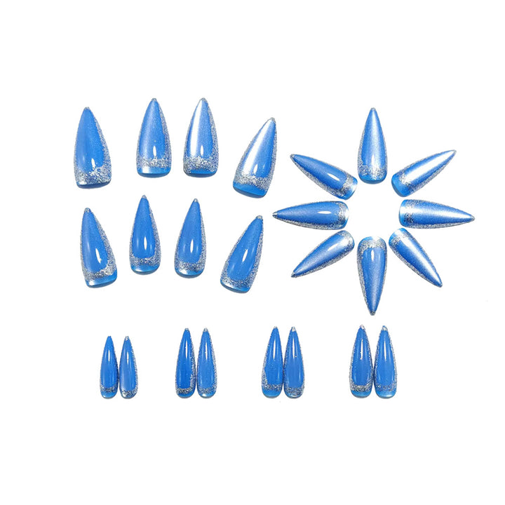 Glamorous artificial nails in elegant stiletto design with sparkling accents Stornfield