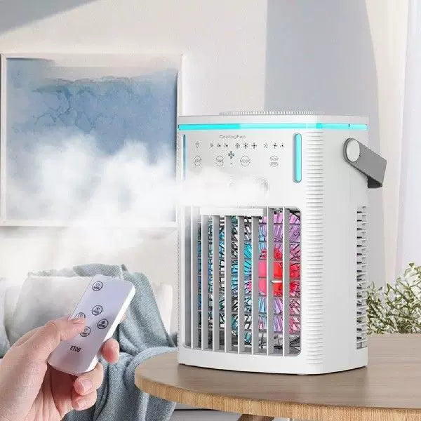 Unisex one size compact rechargeable microclimate cooler with ambient RGB lighting and carrying handle Stornfield