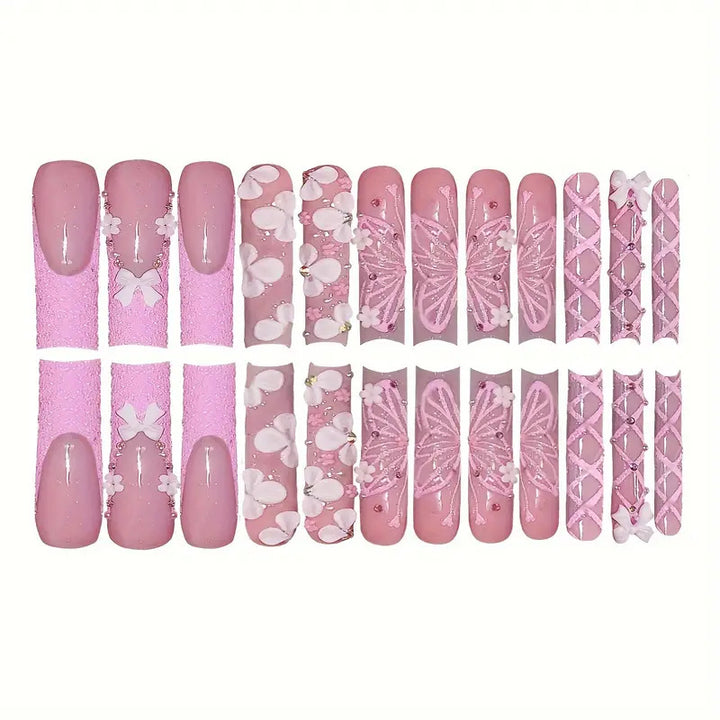 Decorative 3D Floral Press-On Nail Art Stornfield