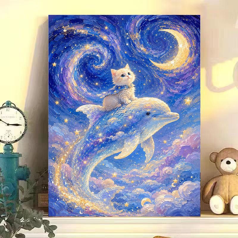 Whimsical Cat-Themed Canvas Art Stornfield