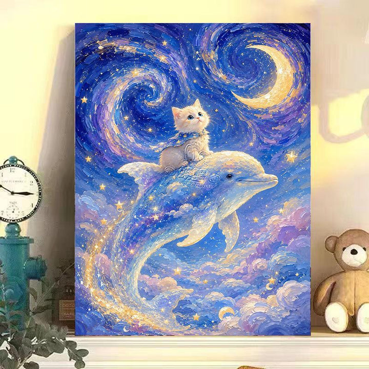 Whimsical Cat-Themed Canvas Art Stornfield