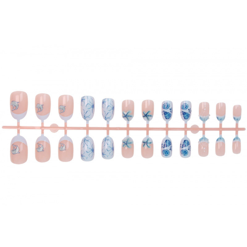 Ocean-Themed Press-On Nail Art Set