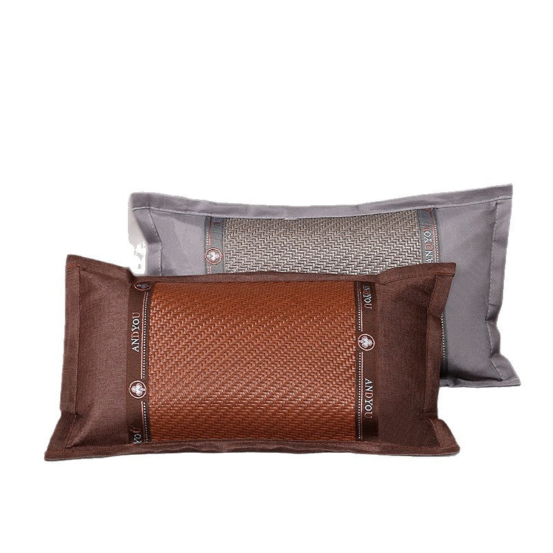 Elegant pillowcase set in jacquard look with embroidered border and satin trim