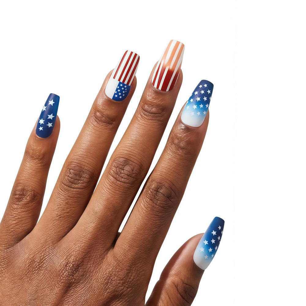 Patriotic design artificial nails Stornfield