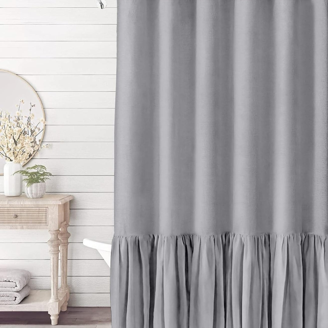 Ruffled Textured Shower Curtain Stornfield