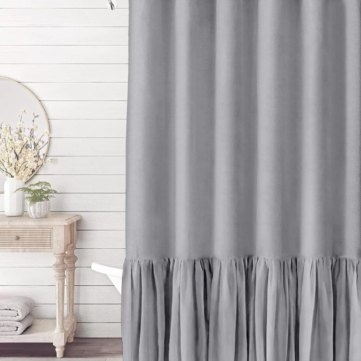 Ruffled Textured Shower Curtain Stornfield