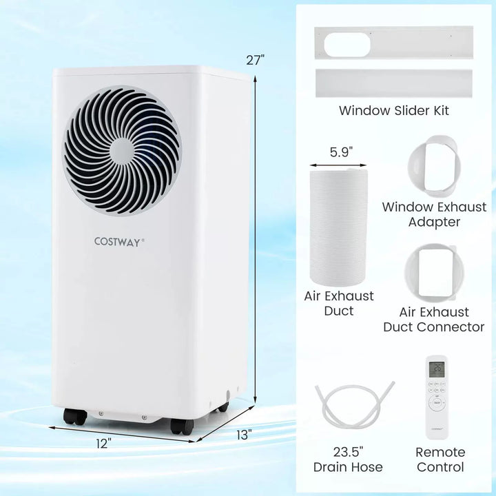 Unisex universal size portable air conditioning tower with remote control digital thermostat dehumidifier Stornfield
