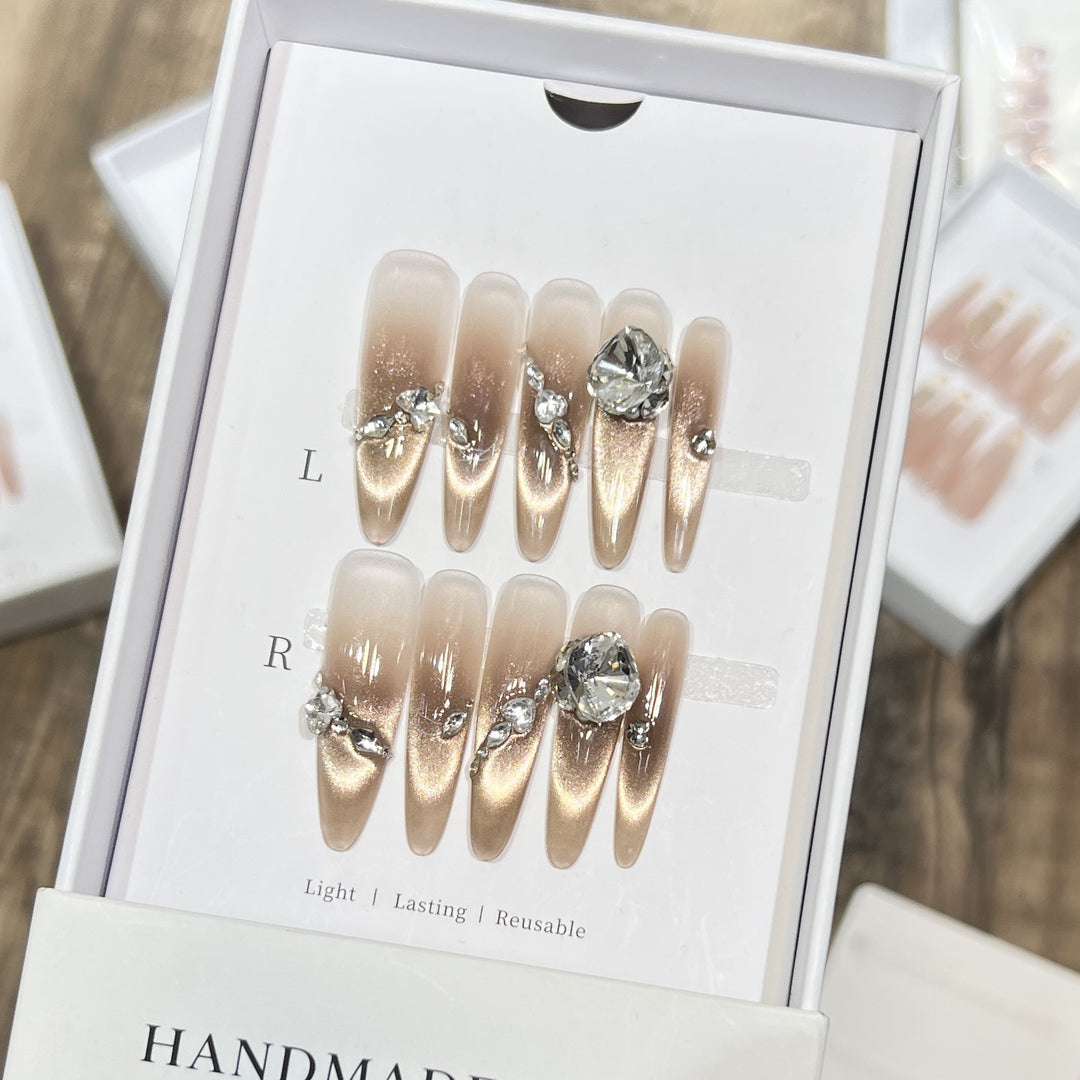Luxurious Decorative Press-On Nail Tips