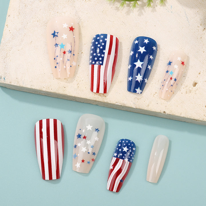 Patriotic design artificial nails Stornfield