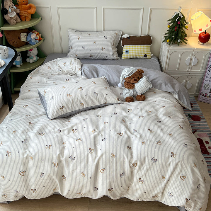 Playful Cartoon-Themed Bedspread Set