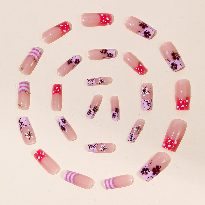 Luxurious Floral 3D Acrylic Nail Art Extensions Stornfield