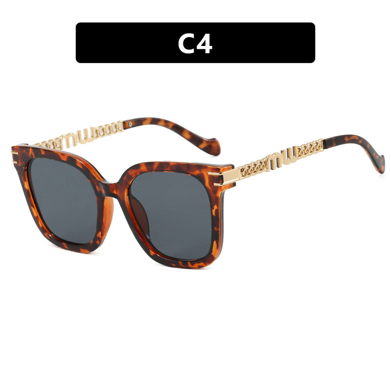 Ladies trendy square sunglasses with elegant frame and stylish gold accent Stornfield
