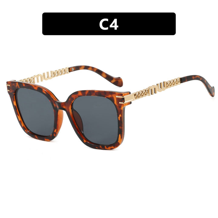 Ladies trendy square sunglasses with elegant frame and stylish gold accent Stornfield