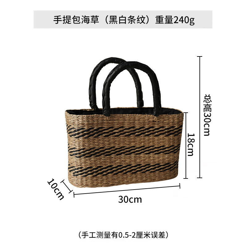 Women's handcrafted tote bag made from sustainable seagrass with stylish handles Stornfield