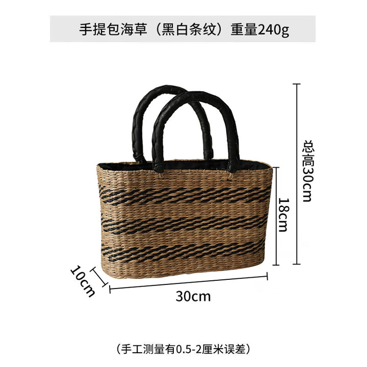 Women's handcrafted tote bag made from sustainable seagrass with stylish handles Stornfield