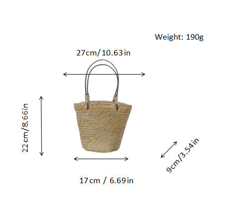 Handmade basket bag with leather handles Stornfield