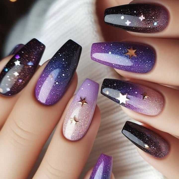 Galaxy-Inspired 3D Nail Art Extensions Stornfield