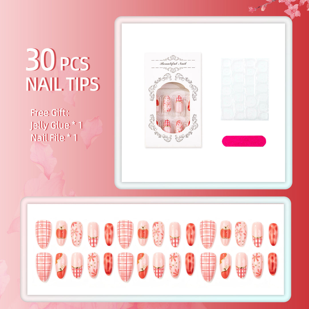 Artistic Fruit-Themed Press-On Nail Set