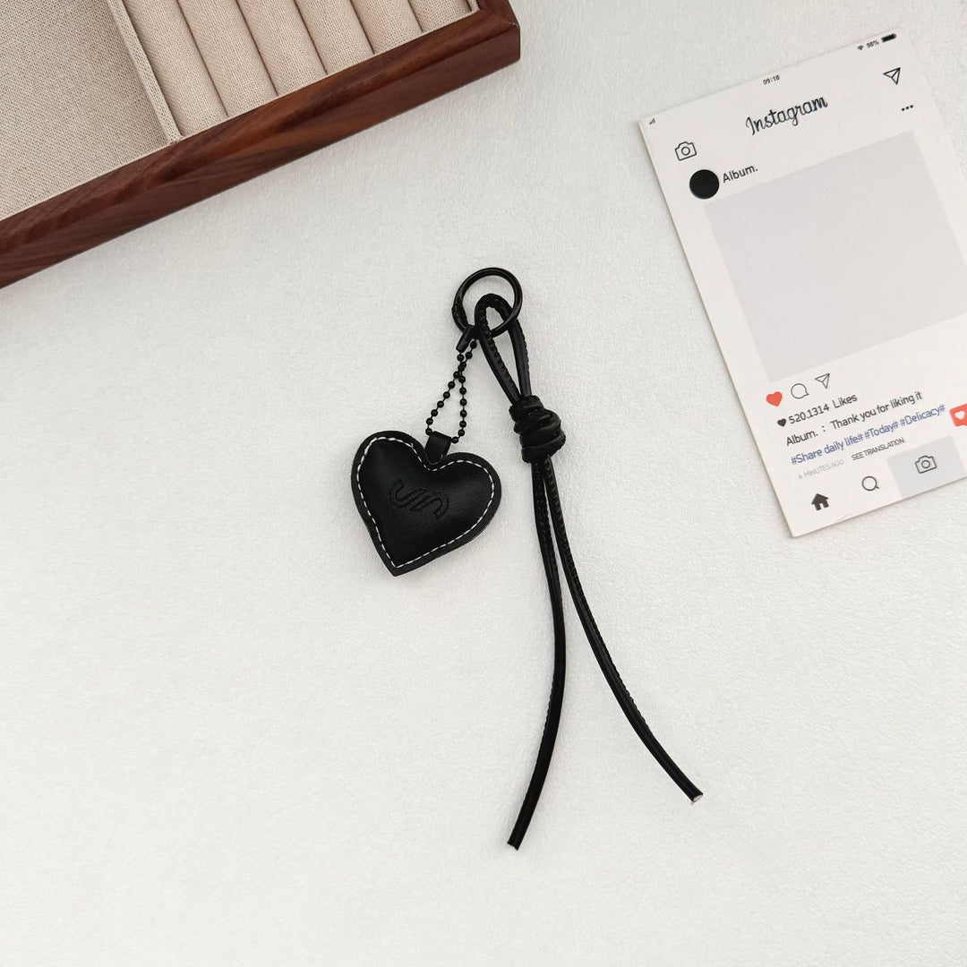 Leather Heart Charm Keychain Stornfield