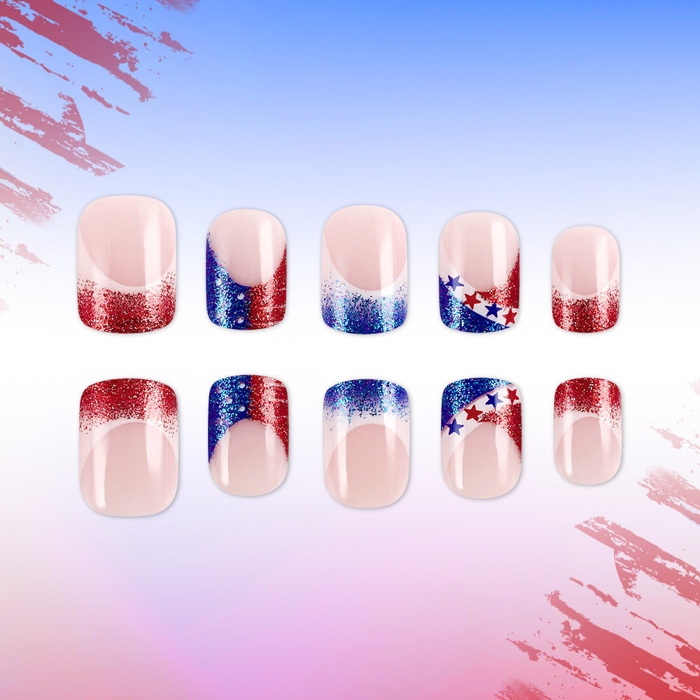 Patriotic Themed Acrylic Press-On Nails Stornfield
