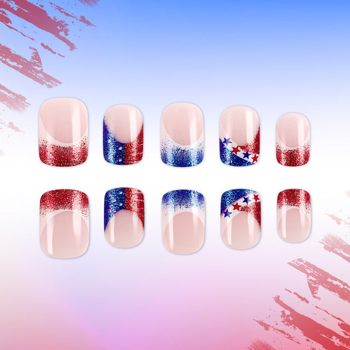 Patriotic Themed Acrylic Press-On Nails Stornfield