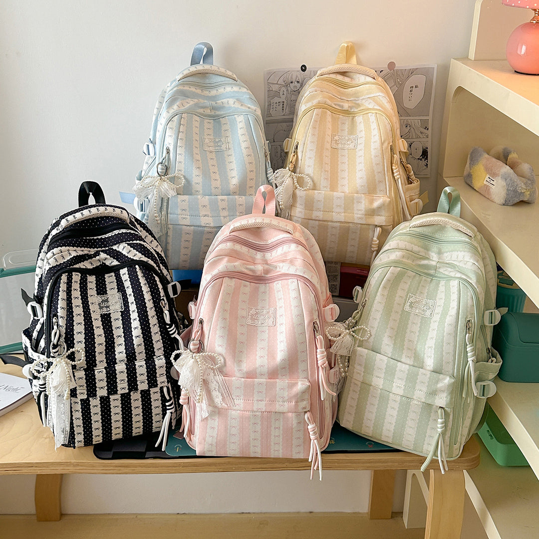 Charming Decorative Bow-Embellished Backpack Stornfield