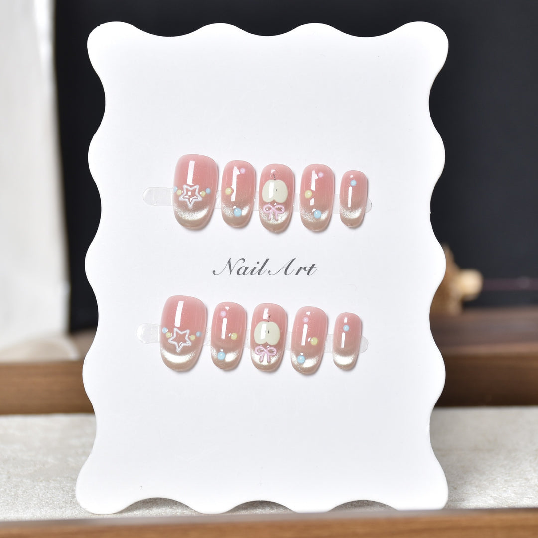 Whimsical Character Designed Press-On Nail Art Stornfield