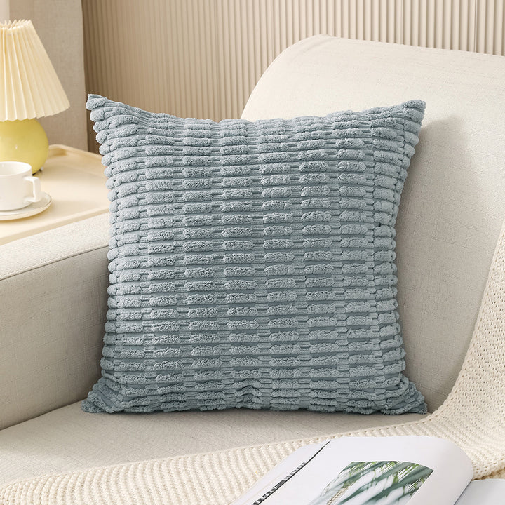 Decorative Chenille Ribbed Grid Throw Pillow Cover