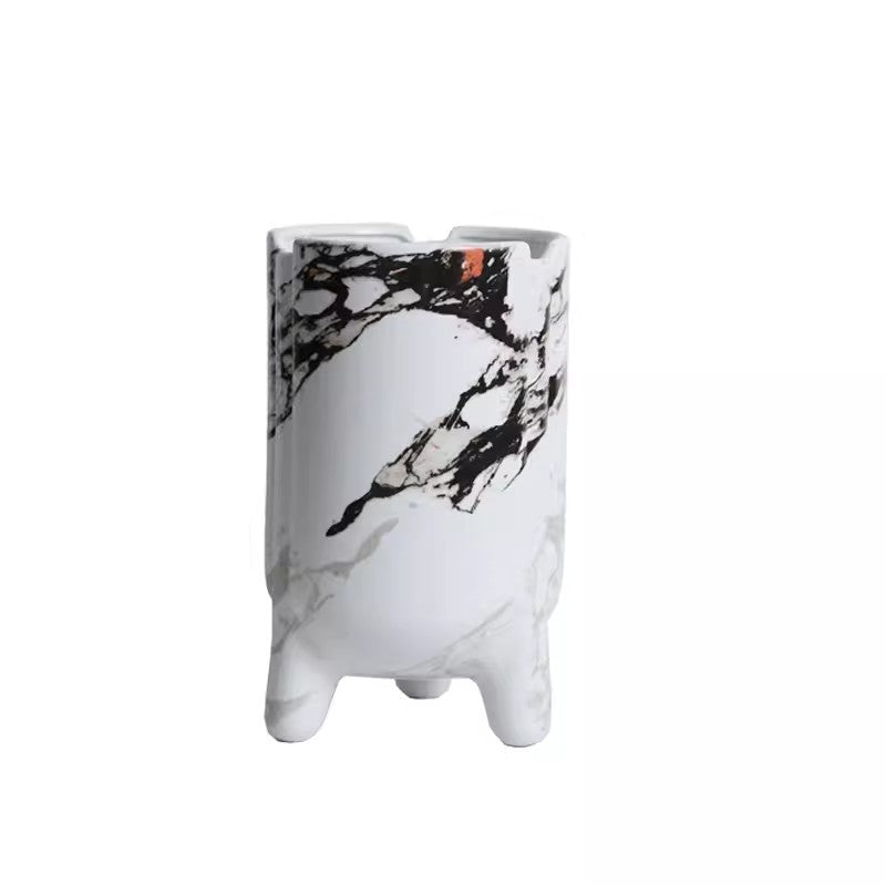 Artistic Marble-Inspired Decorative Vase