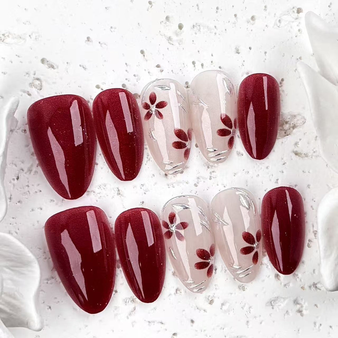 Floral Design Press-On Nail Set 1790745510