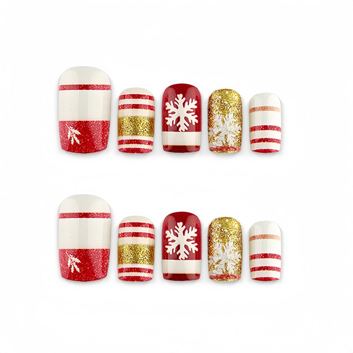 Christmas artificial nails with festive glitter design Stornfield